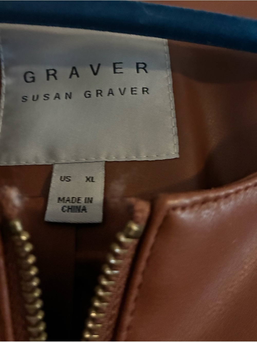 Susan Graver Brown Faux Leather  Zip Jacket with Laser Detail - Picture 4 of 4